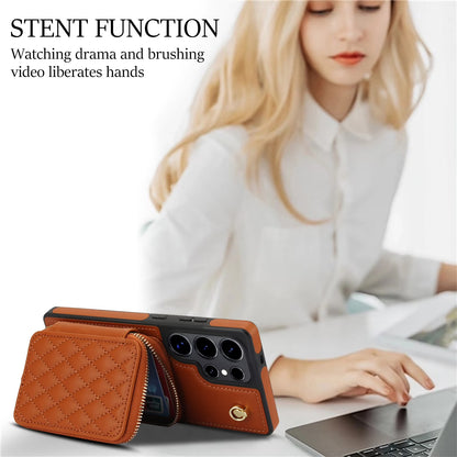 RFID Blocking Wallet Case for Samsung Galaxy S Series – PU Leather Crossbody with Wrist Strap & Kickstand