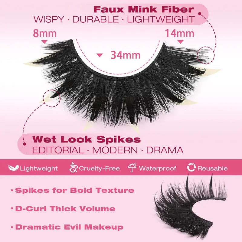 7-Pair Pack of 3D Fluffy Faux Eyelashes