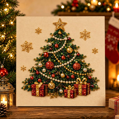 DIY Christmas Pearl Diamond Painting Art Kit With Frame