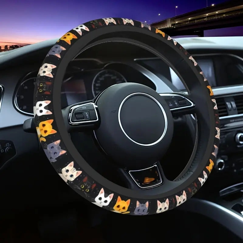 Cute Cat-Themed Steering Wheel Cover