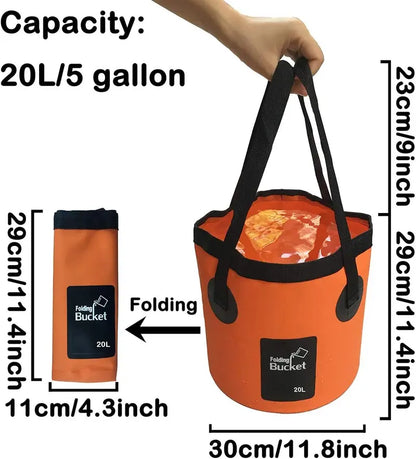 12L/20L Portable Folding Water Storage Bucket