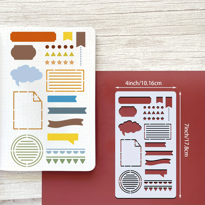 15-Pcs Journaling Stencil Set (4 x 7 inches) — Templates for Bullet Journals, Notebooks, Diaries, and Scrapbooks