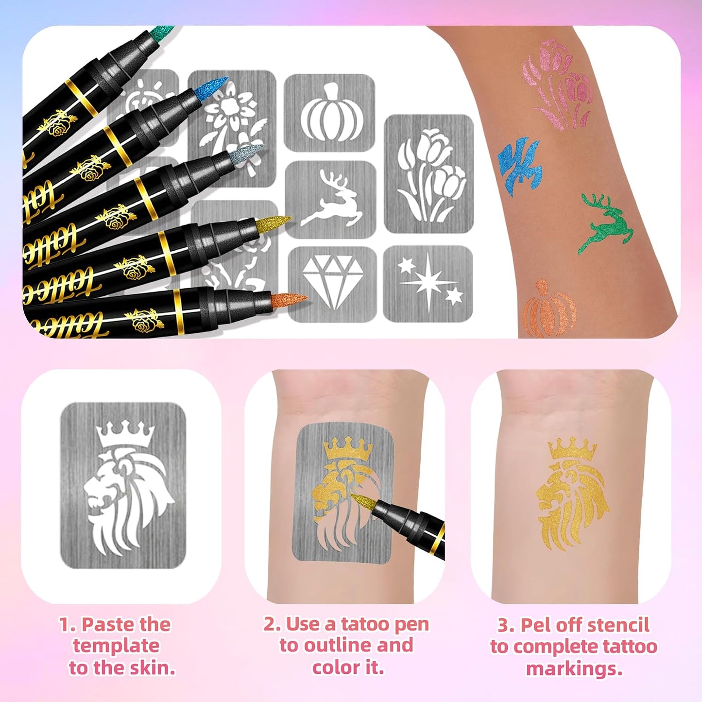 10PCS Temporary Tattoo Markers for Skin Set