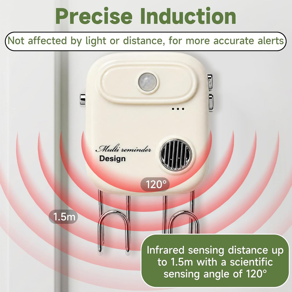 Door Exit Reminder with Key Holder, Recordable Voice Reminder