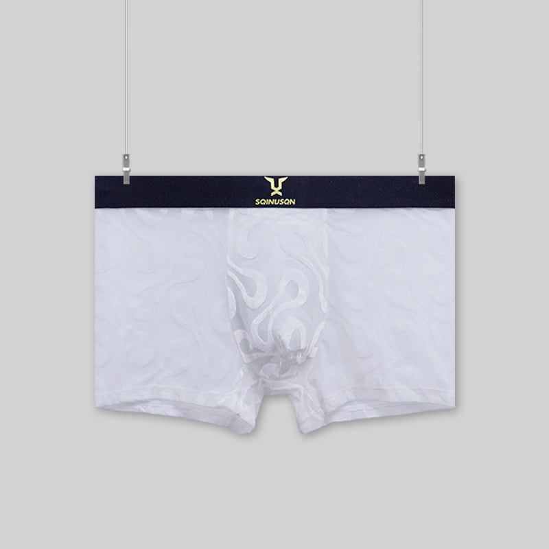 Breathable mesh boxer briefs, soft and stretchy jacquard fabric