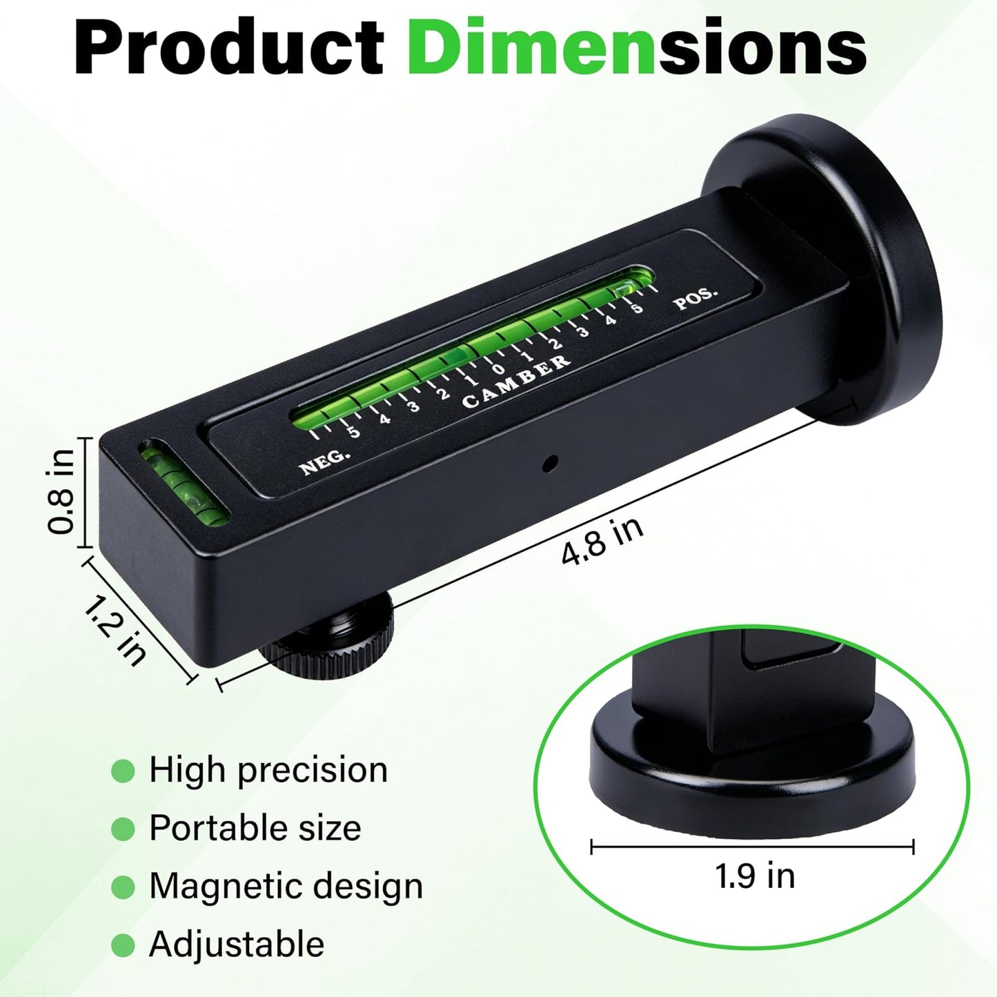 Camber Alignment Tool - High Precision Magnetic Wheel Gauge
