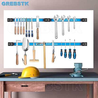Holder Strip Heavy Duty Magnetic Tool Bar Metal Tool Organizer Rack with Mounting Screws