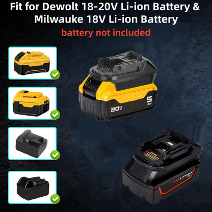 DM18M Adapter for Dewalt & Milwaukee to for Makita w/USB Port