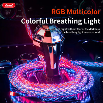 100W 4-in-1 Multicolour Luminous Durable LED Fast Charging Cable