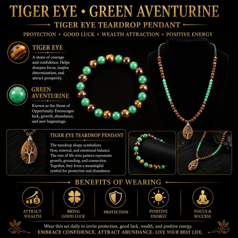 Unisex Retro Unisex Money Attraction Crystal Jewelry Set