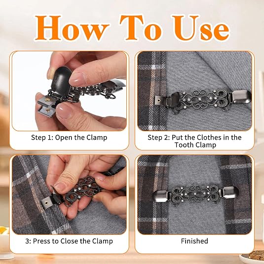 4PCS Vintage-style dress cinch clip