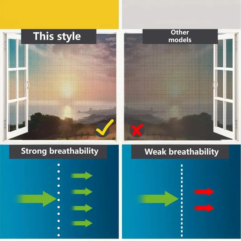 Magnetic Window Screen, No Drilling & Easy Installation