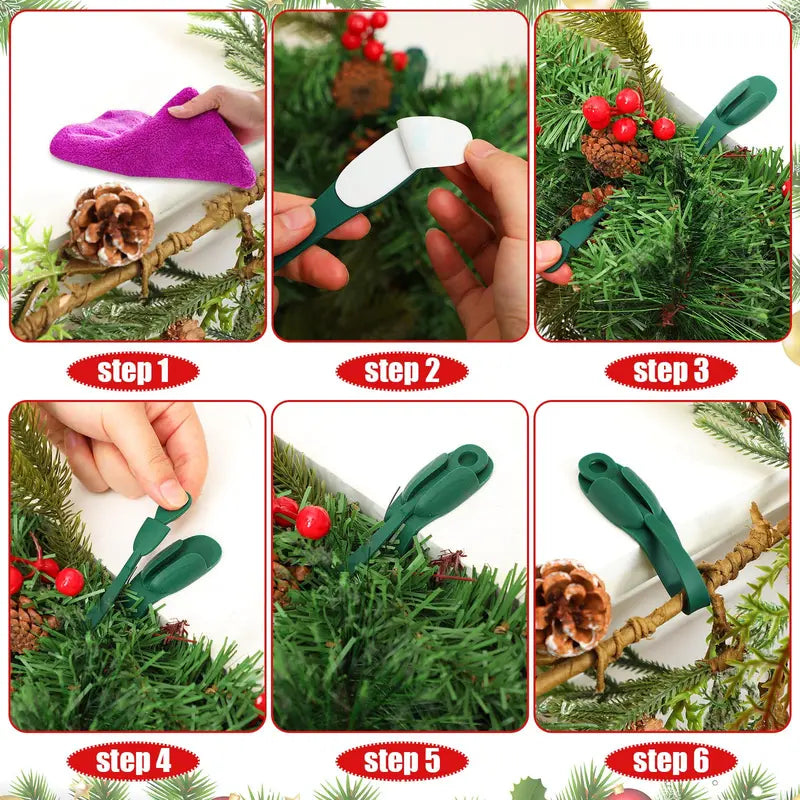12PCS Reusable Silicone Adhesive Christmas Garland Hooks