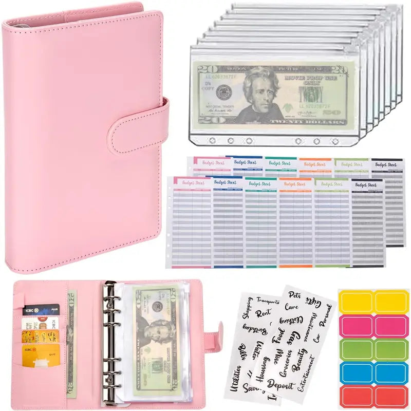 Budget Binder Envelopes A6 Saving Binder with Zipper envelopes