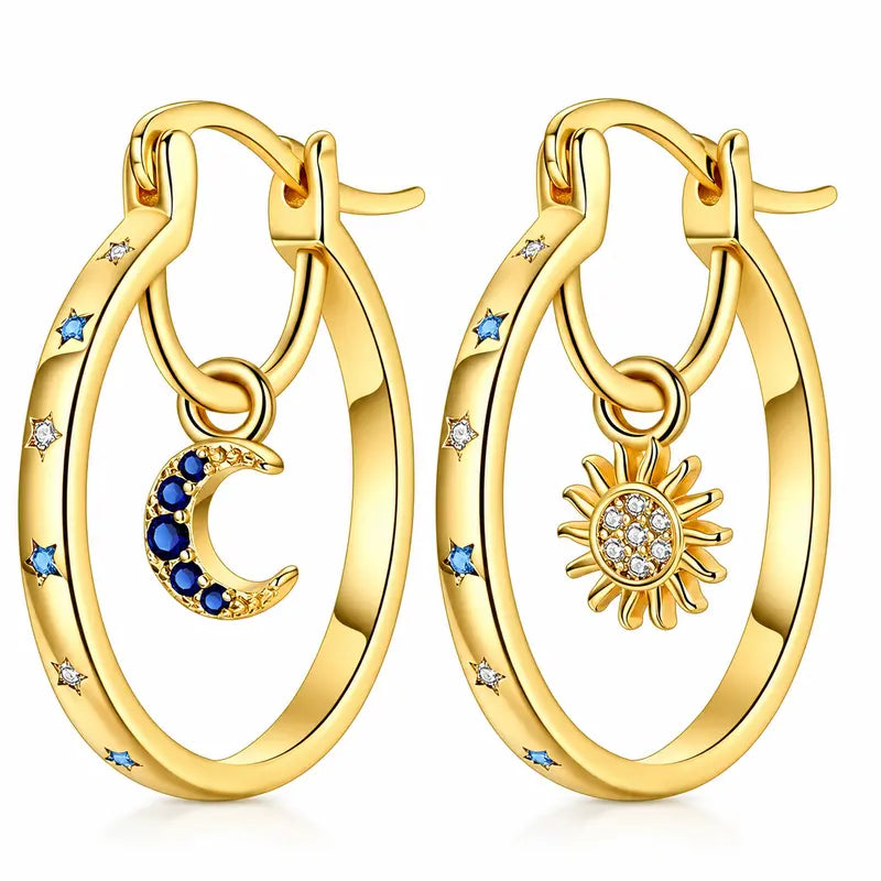 Stylish and Elegant Star and Moon Earrings for Women