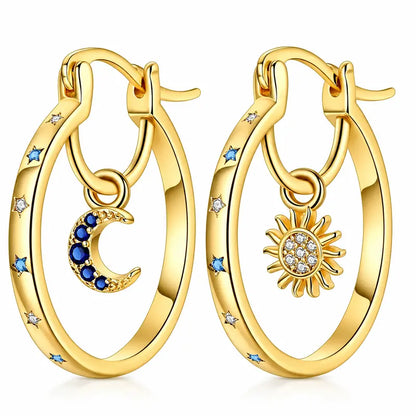 Stylish and Elegant Star and Moon Earrings for Women
