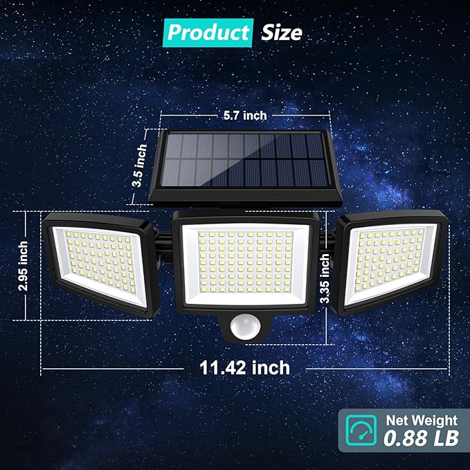 Solar Outdoor Lighting with Remote Control – Motion Sensor LED Wall Light