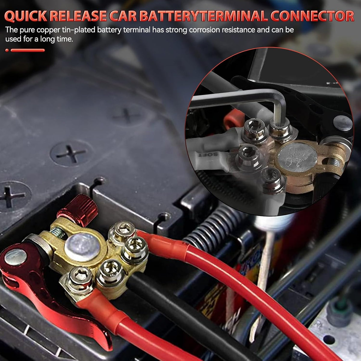 2 PCS Car Battery Terminal Connectors