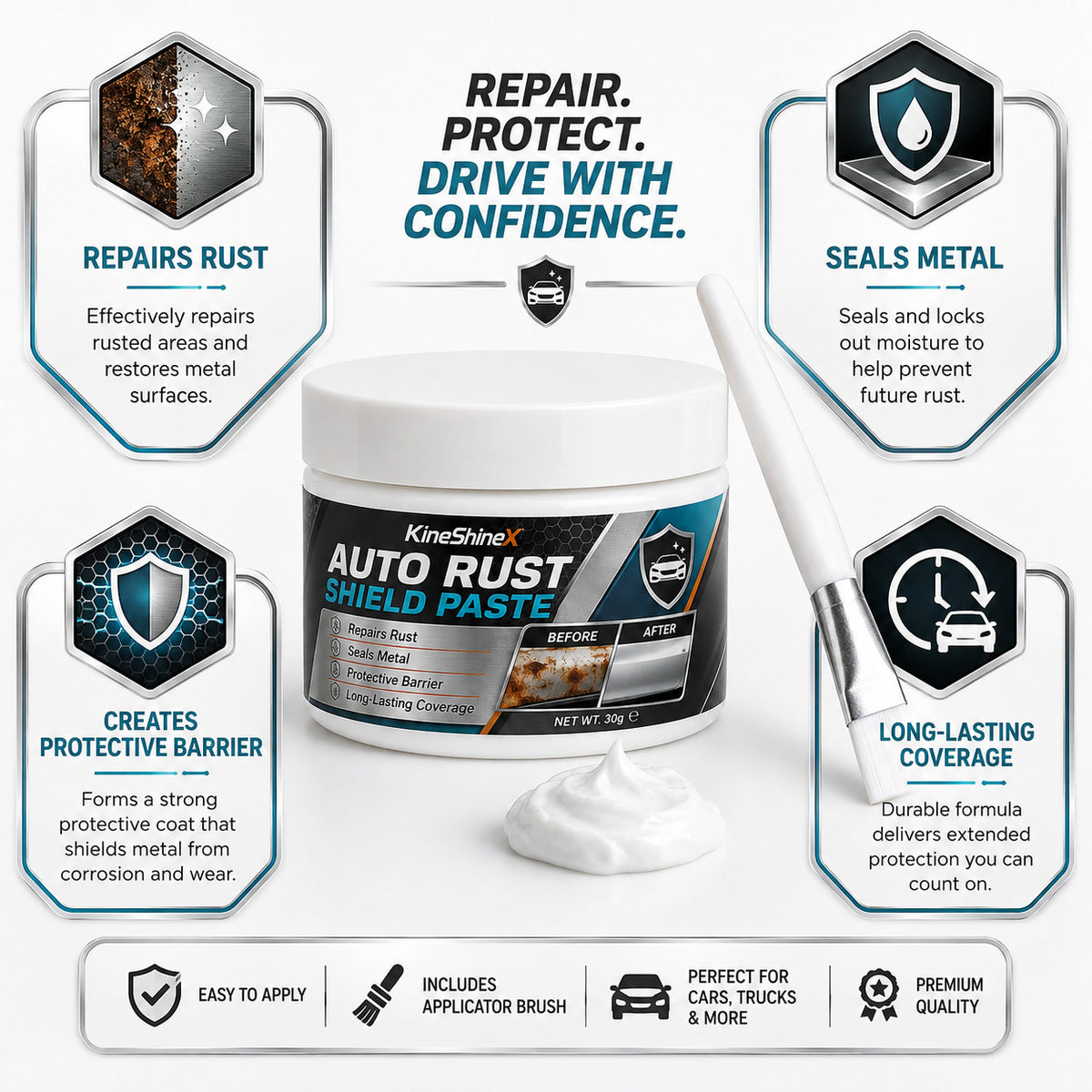 Automotive Metal Rust Removal and Repair Paste