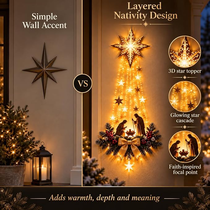 Bethlehem Star of Faith – Lighted Nativity Wall Decor