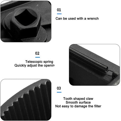 Adjustable Steel Spanner for Car Oil Filter