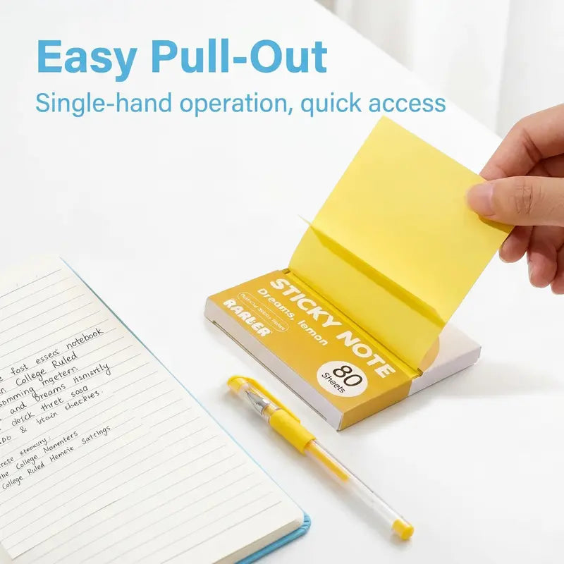6PCS Cute translucent glitter pull-out sticky notes