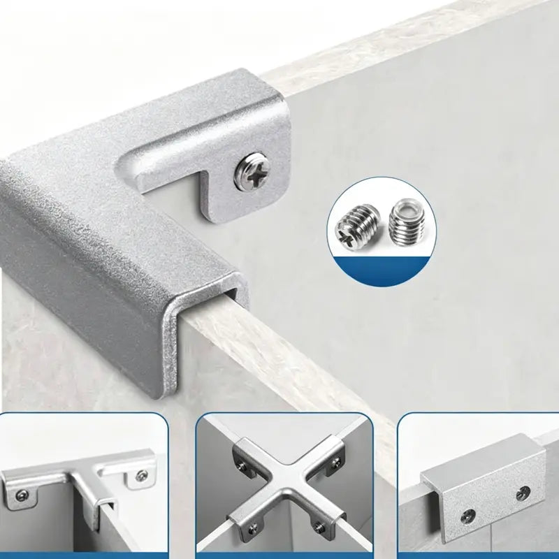 Aluminum Alloy Tile Clamp Bracket, 90/180 Degree Corner Support Holder for 8-10mm Glass/Tile Panel