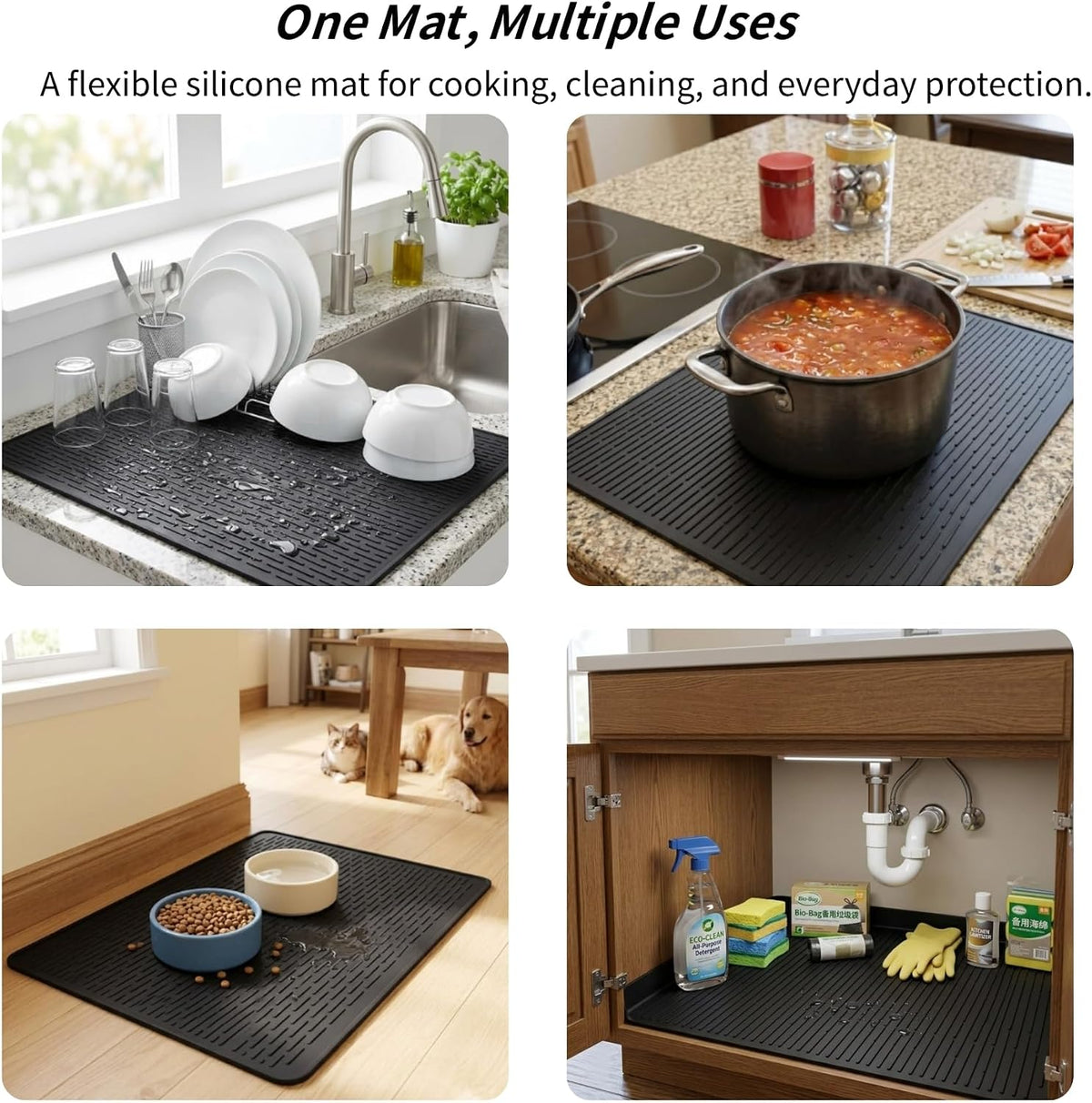 Heat-Resistant Silicone Stove Cover Mat & Utensils – Non-Slip Protector