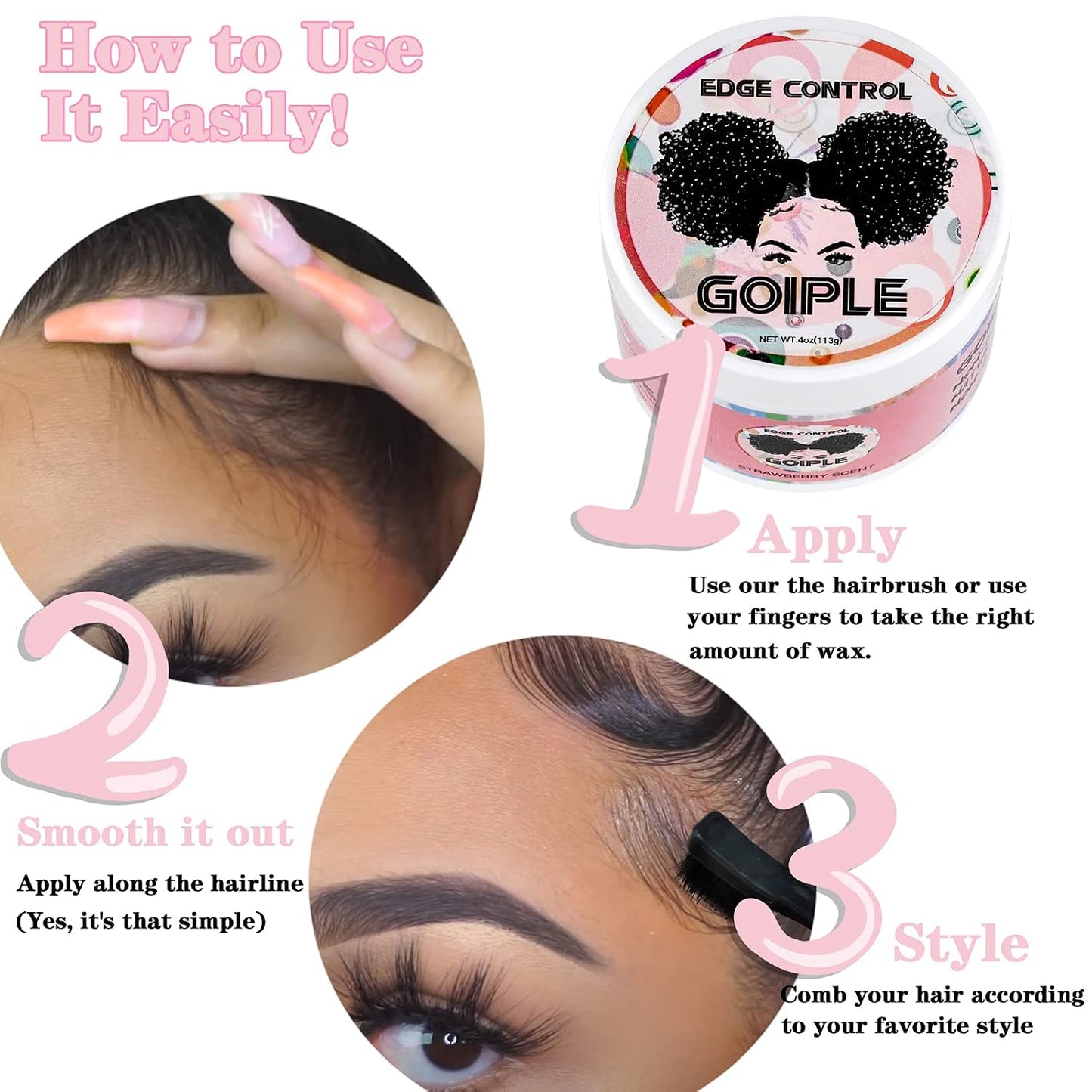 Edge Control Wax for Women Strong Hold Non-greasy