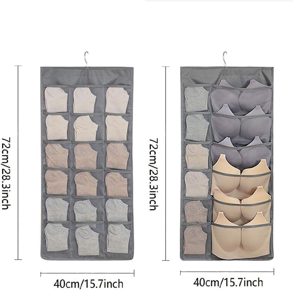 Closet Hanging Organizer with Mesh Pockets & Rotating Metal Hanger