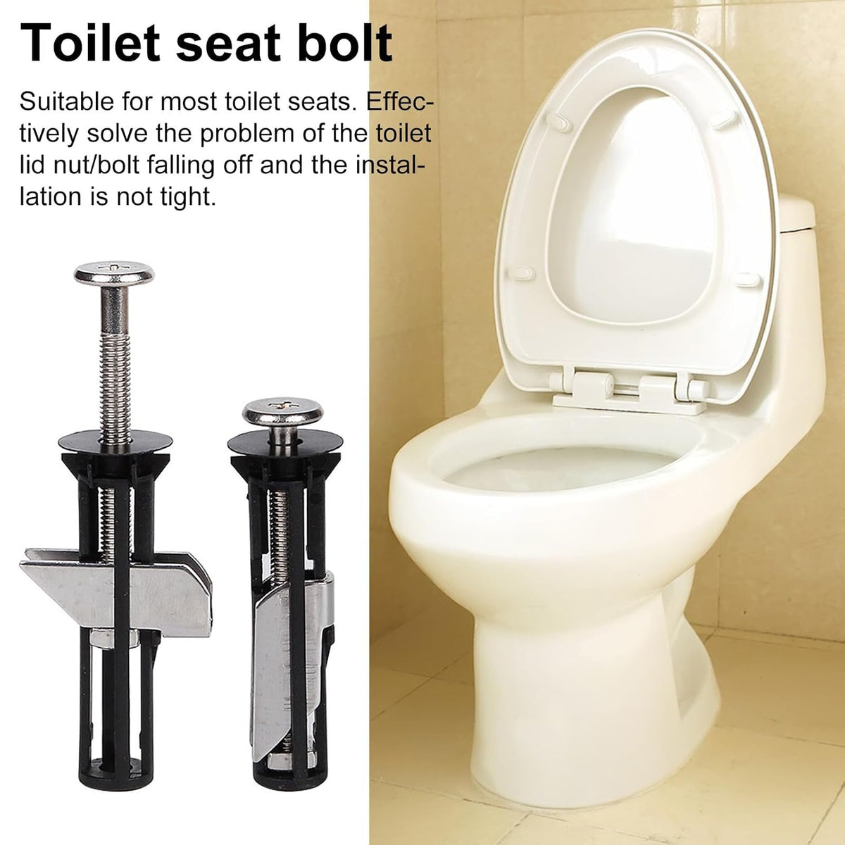 Universal Toilet Seat Bolt Kit - Quick Release, Easy to Install