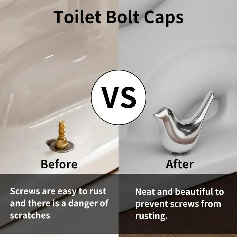 2PCS Bird Shape Toilet Bolt Cover Set