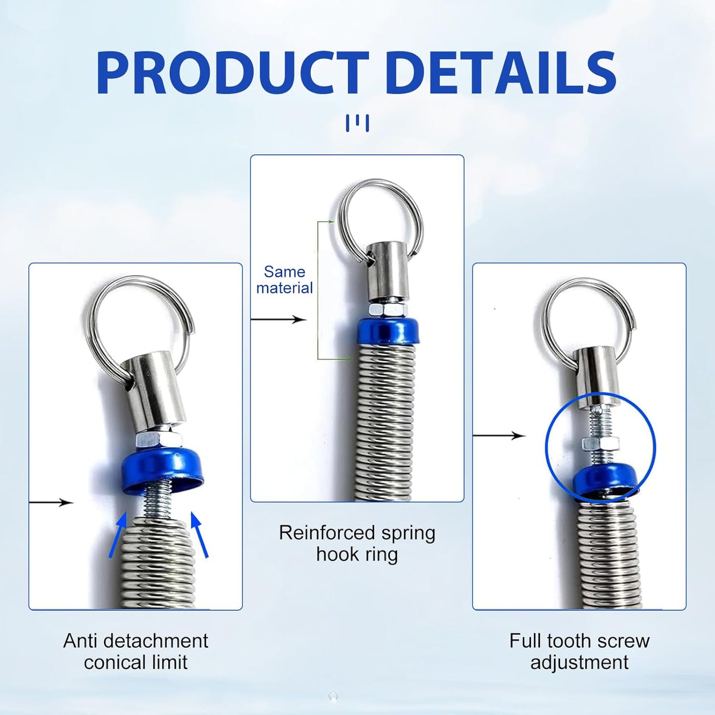 2 PCS Car Trunk Lid Metal Spring, Stainless Steel Automatic Lifting Spring Device