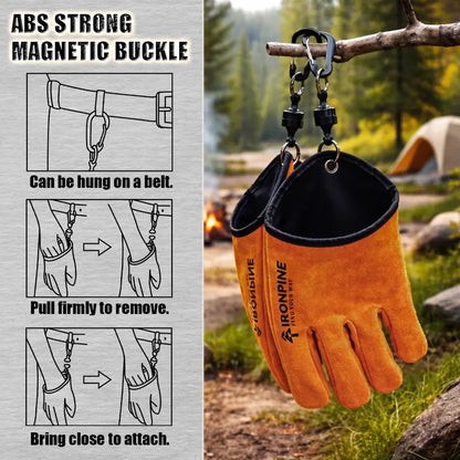 Magnetic Quick-Release Cowhide Work Gloves