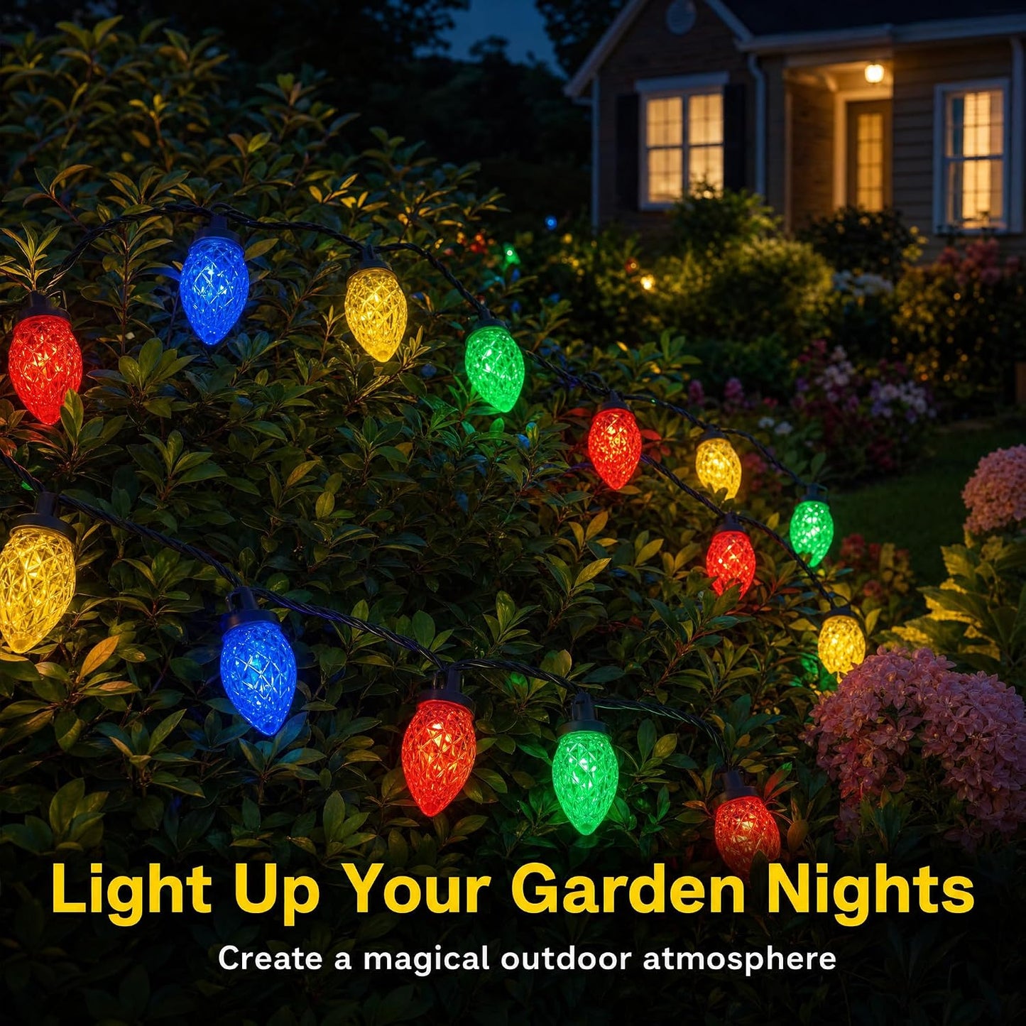 Solar-Powered Waterproof Strawberry String Light Set