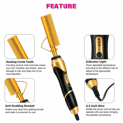 Electric Hot Comb for Black Hair, Wigs & Beard