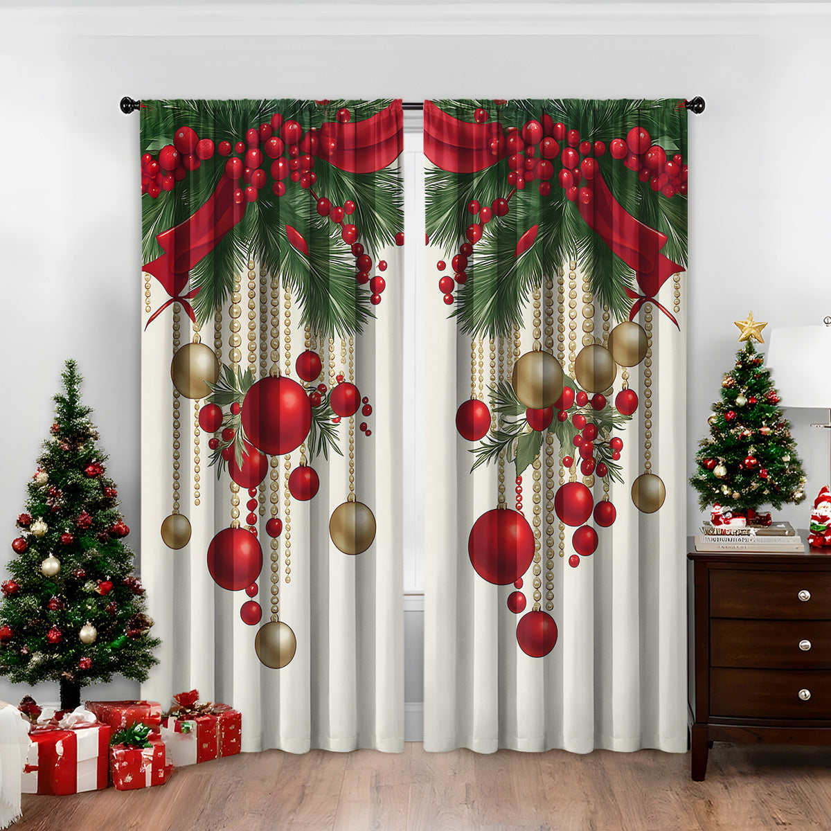 Digitally Printed Polyester Christmas Curtains