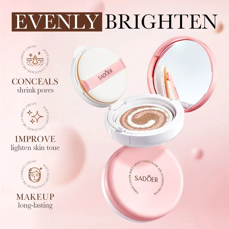 2PCS 3-Color Facial Concealer Air Cushion Cosmetics