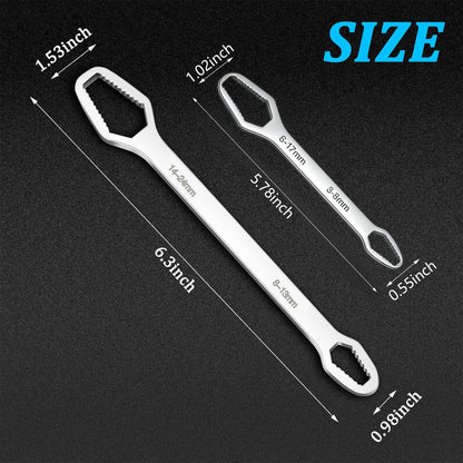 2Pcs Universal Torx Wrench Double-Head Self-Tightening Wrench