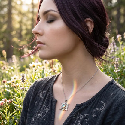 Triple Moon Goddess Necklace