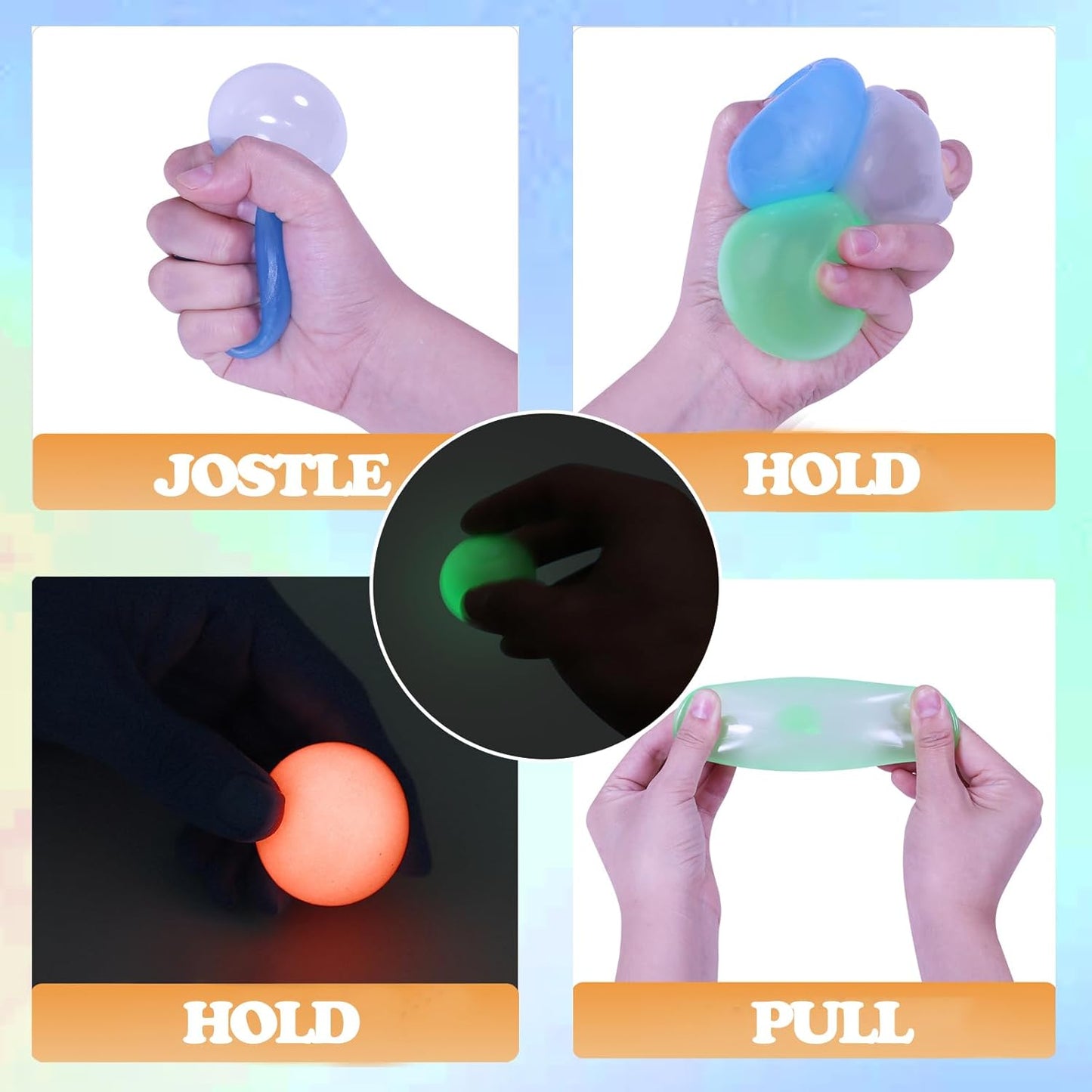 6Pcs Glow in The Dark Sticky Balls Toys