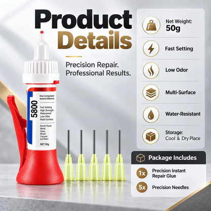 2PCS 5800 Precision Repair Glue, Fast-Setting Multi-Surface Adhesive for Plastic
