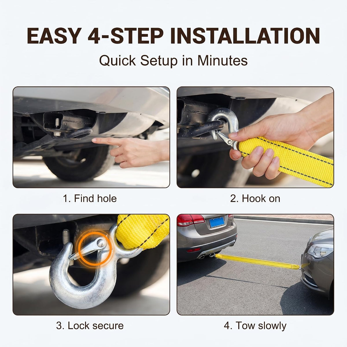 5-Ton Double-Layer Thick Off-Road Towing Recovery Strap
