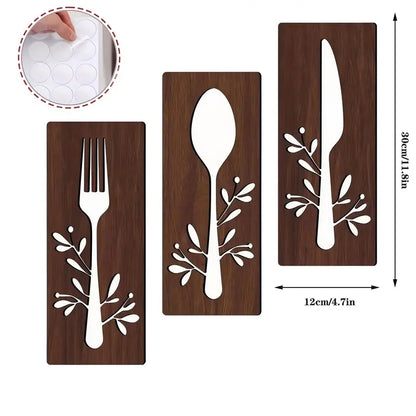 3-Piece Wooden Kitchen Wall Signs