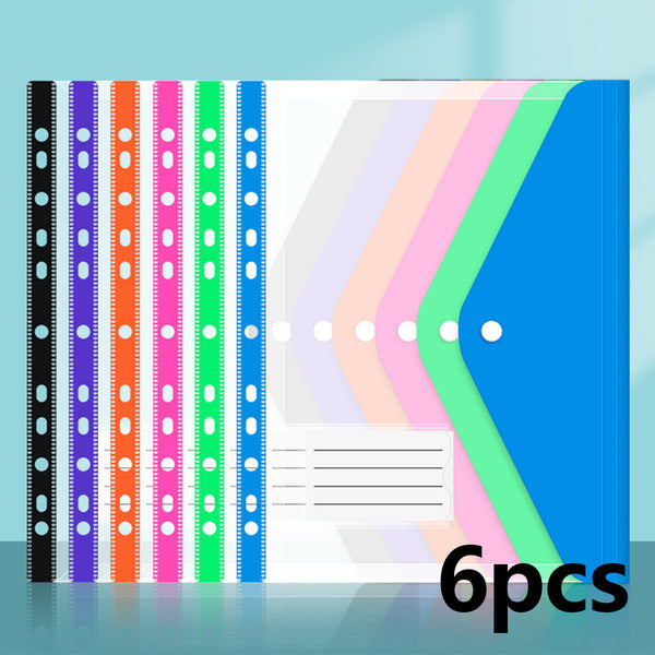 6/12-pack expandable plastic envelope binder pockets, 11-hole expandable binder folder