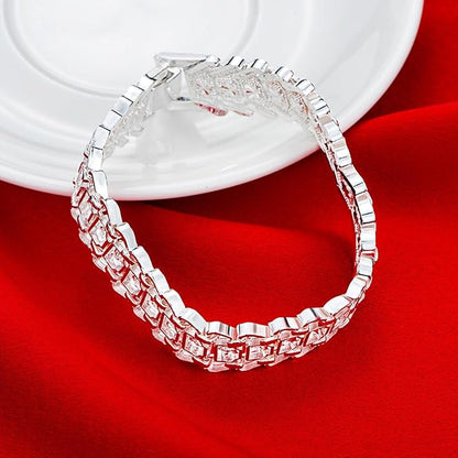 Pattern Flower Wide Wristband Bracelet