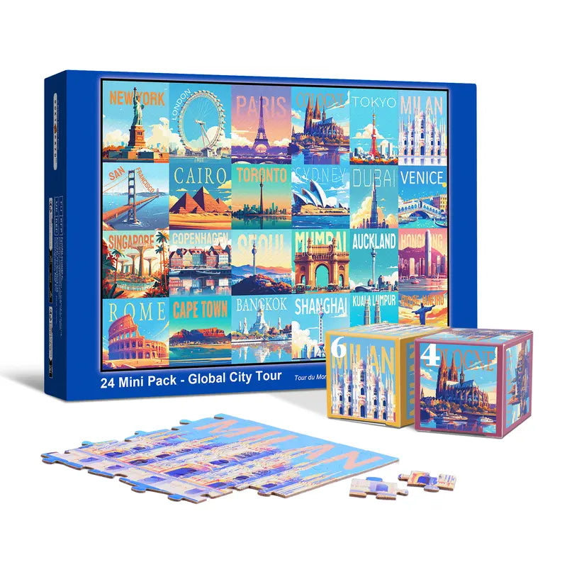 24-Box Mini 1000-Piece Jigsaw Puzzle Blind Box Set