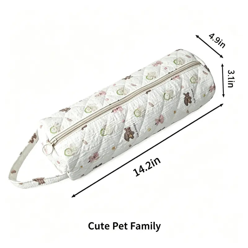 Portable Zipper Cosmetic Makeup Pouch with Handle