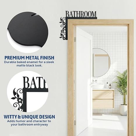 Metal Bathroom Sign Wall Mount For Crafts Wall Door Craft