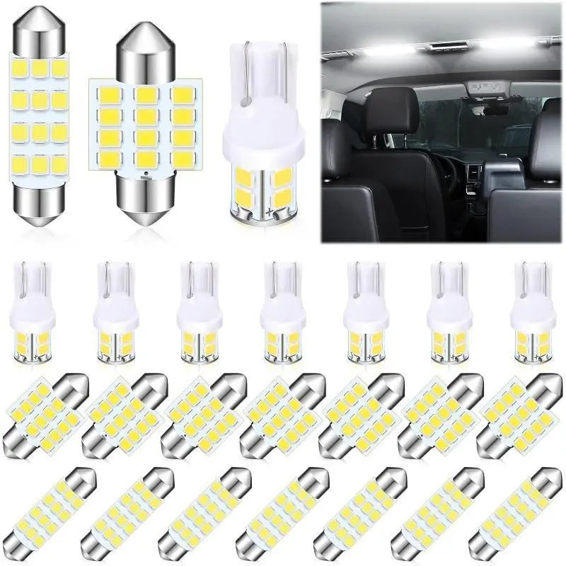 24-Piece Car Interior LED Light Bulb Kit